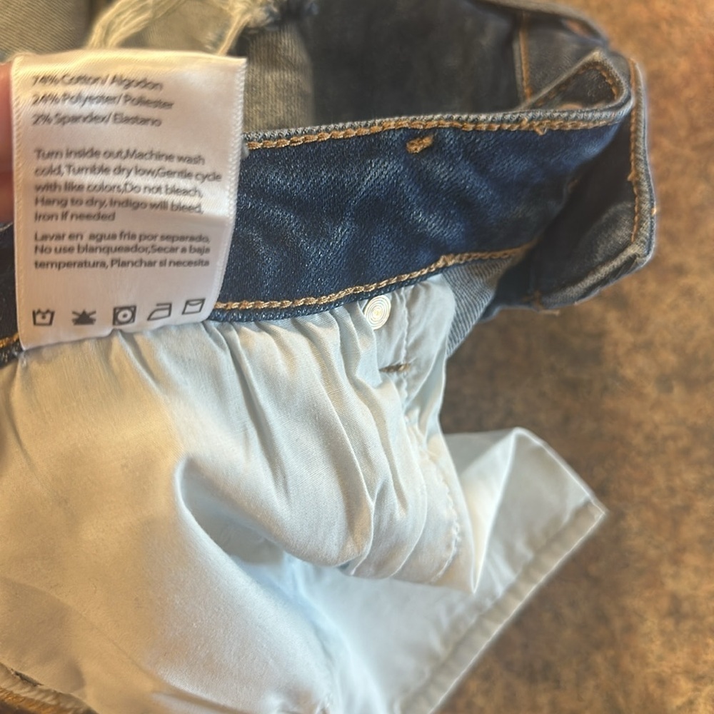 Risen High Rise Shorts Dark Wash Womens Size 1XL Distressed - Picture 15 of 15